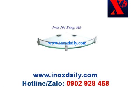 Kệ kiếng góc cường lực Inox 304 - KK 18