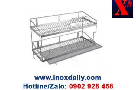 Kệ sóng chén 7 tấc 2 tầng treo Inox 304 - KC 06