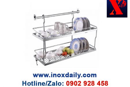 Kệ sóng chén 7 tấc 2 tầng treo Inox 304 - KC 07