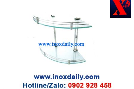 Kệ kiếng góc 2 tầng Inox 304 - KK 20