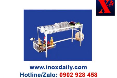 Kệ sóng chén 7 tấc 1 tầng Inox 304 - KC 21
